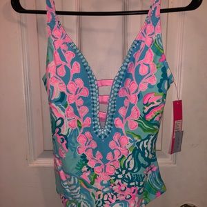 Lilly Pulitzer Jaspen One-piece I’m Aqua La Vista sz 4